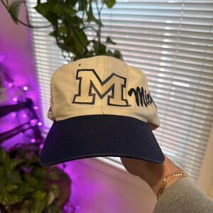 Vintage MICHIGAN WOLVERINES APEX ONE Script SnapBack hat